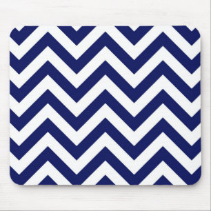 Alfombrilla De Ratón Patrón ZigZag Chevron grande azul y blanco de la M