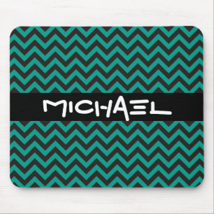 Alfombrilla De Ratón Patrón ZIGZAG - negro + tu fondo y texto