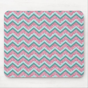 Alfombrilla De Ratón Patrón ZigZag Purpurina rosa