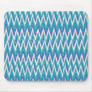 Alfombrilla De Ratón Patrón ZigZag verde azulado y Amethyst