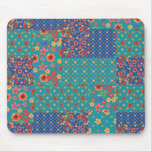 Alfombrilla De Ratón Patrones de patchwork Faux nostálgicos Mousepad