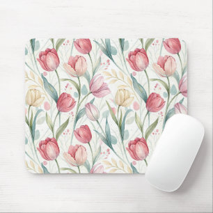 Alfombrilla De Ratón Pattern Watercolor Modern Tulips
