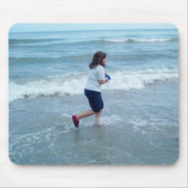 Alfombrilla De Ratón Patty que corre en la playa