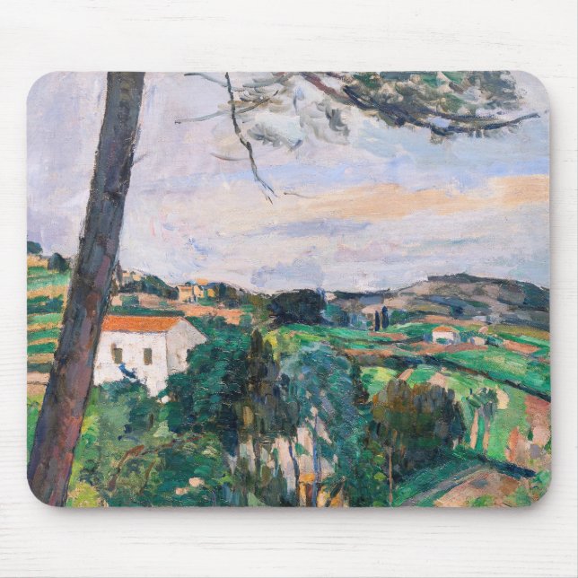 Alfombrilla De Ratón Paul Cezanne - Árbol de pinos en Estaque (Frente)
