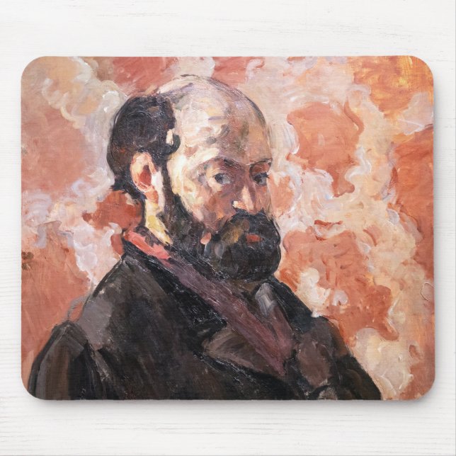 Alfombrilla De Ratón Paul Cezanne - autorretrato de fondo rosa (Frente)