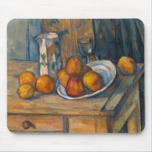 Alfombrilla De Ratón Paul Cezanne - Bodegón con jarra de leche y frutas