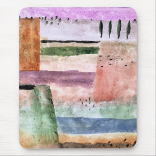 Alfombrilla De Ratón Paul Klee, paisaje con álamos,