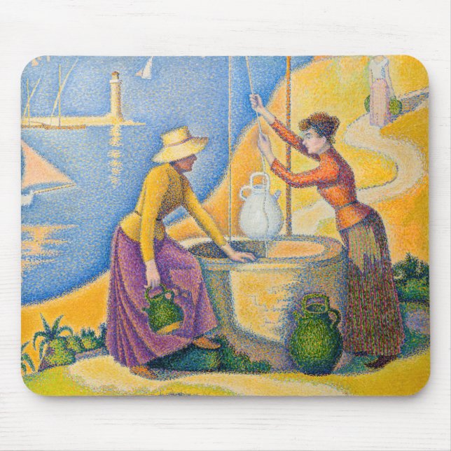 Alfombrilla De Ratón Paul Signac - Mujeres en el pozo (Frente)