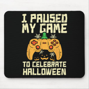 Alfombrilla De Ratón Pausa mi juego Halloween Gamer Gaming Costume Boys