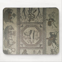 Pavimento de mosaico del chalet romano en el punto