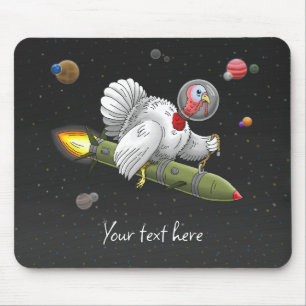Alfombrilla De Ratón Pavo Cohete en la Galaxia