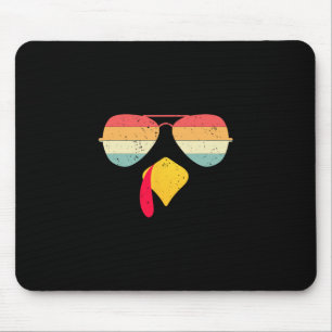 Alfombrilla De Ratón Pavo Cool Cara Con Gafas Divertido Día De Acción D