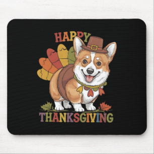 Alfombrilla De Ratón Pavo de perro Corgi de Acción de Gracias