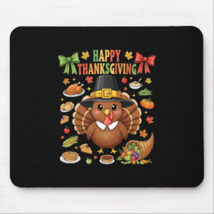 Alfombrilla De Ratón Pavo Lindo Feliz Día de Acción de Gracias Familia