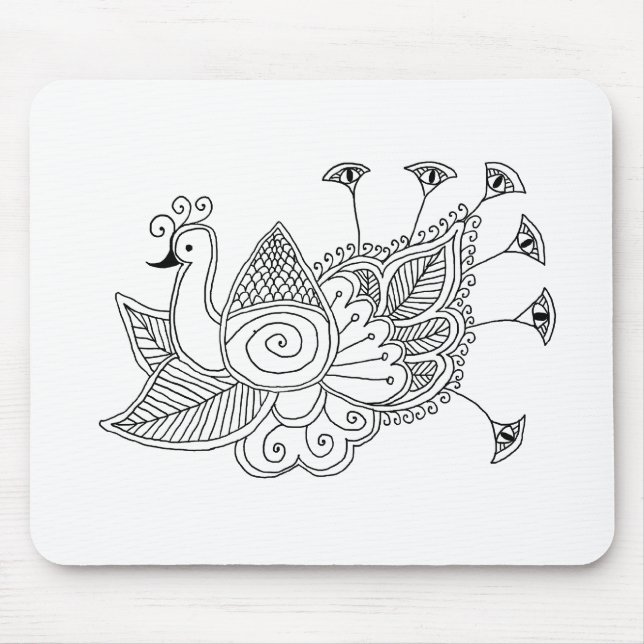 Alfombrilla De Ratón Pavo real de Mehendi (Frente)