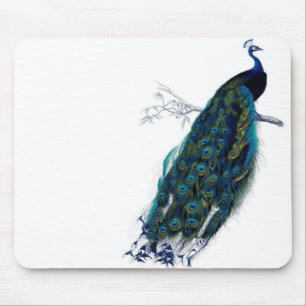 Alfombrilla De Ratón Pavo real del vintage