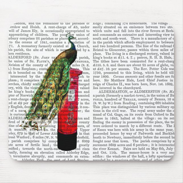 Alfombrilla De Ratón Pavo real en buzón (Frente)