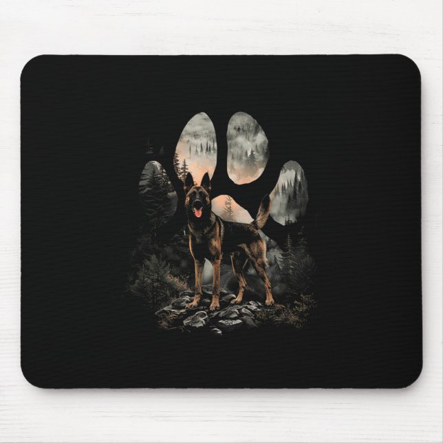Alfombrilla De Ratón Paw Belga Malinois Dog Mom Dad Monta Sunset (Frente)