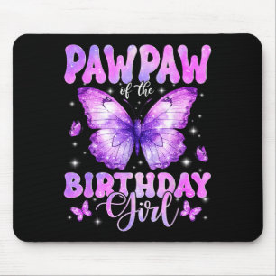 Alfombrilla De Ratón Pawpaw de la mariposa de la cumpleañera divertida 