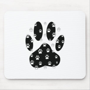 Alfombrilla De Ratón Paws Blancos Sobre La Papelera Negra