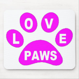 Alfombrilla De Ratón Paws de amor para Mousepad en guijarros rosados