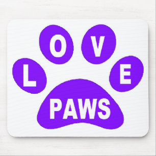Alfombrilla De Ratón Paws de amor para Mousepad en Paws Purple