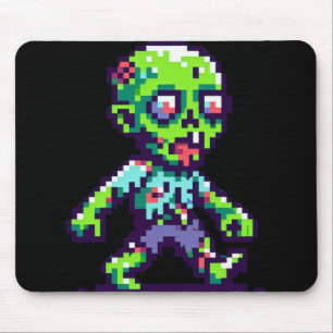 Alfombrilla De Ratón Payaso zombie divertido de 8 bits de Halloween