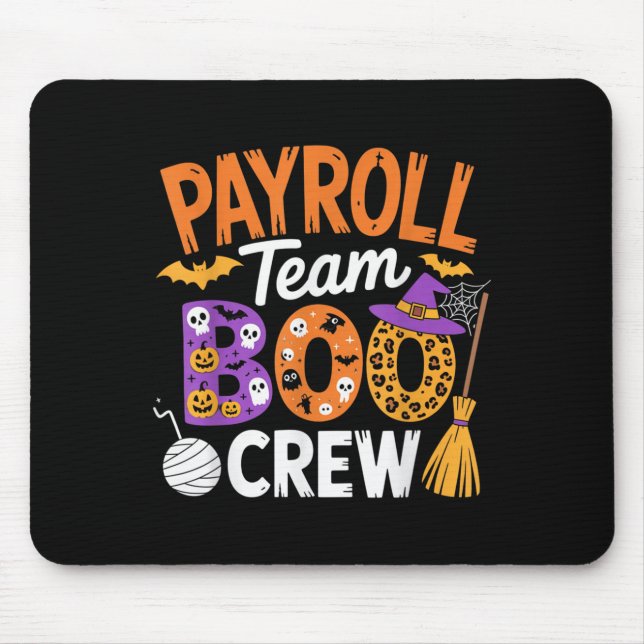 Alfombrilla De Ratón Payroll Team Boo Crew Halloween Matching Soky Outf (Frente)