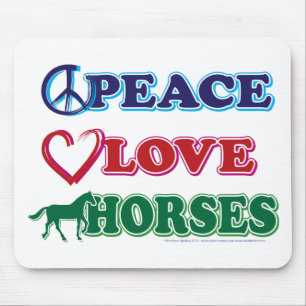 Alfombrilla De Ratón Paz-amor-caballos