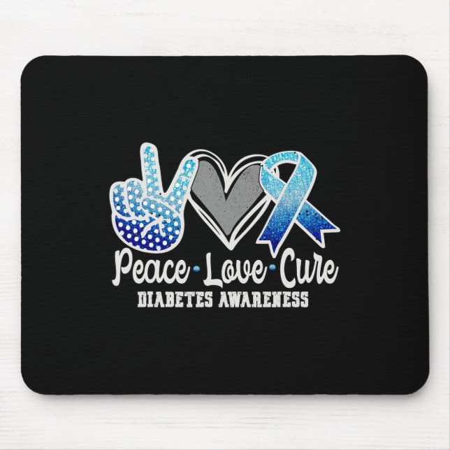 Alfombrilla De Ratón Paz Amor Cura Diabetes Conciencia 1 (Frente)