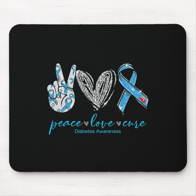 Alfombrilla De Ratón Paz Amor Curar Diabetes Conciencia 2 (Frente)