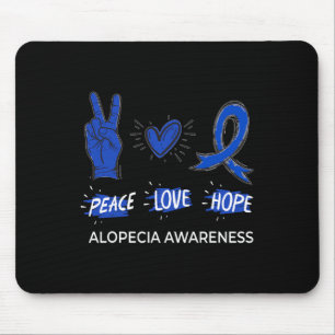 Alfombrilla De Ratón Paz Amor Esperanza Alopecia Conciencia Areata Ribb