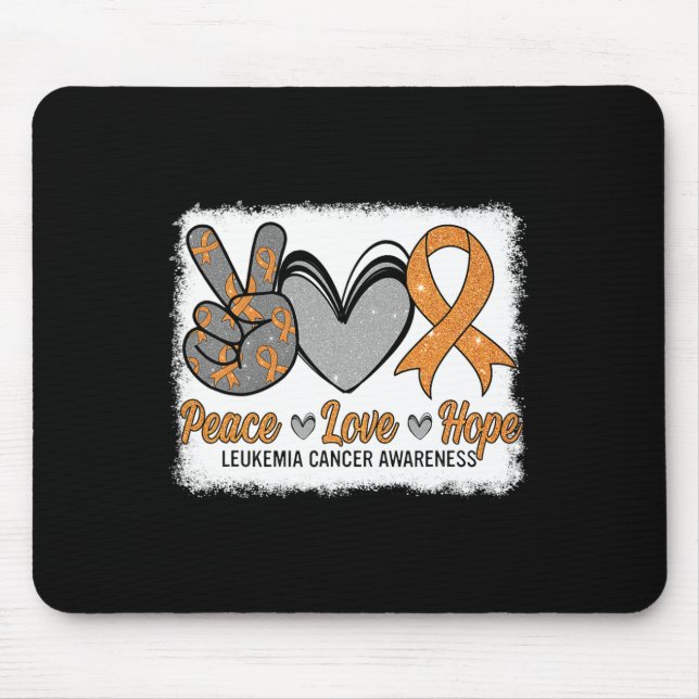 Alfombrilla De Ratón Paz Amor Esperanza Leucemia Conciencia Mes Guerrer (Frente)