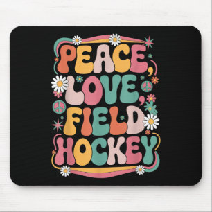 Alfombrilla De Ratón Paz Amor Hockey sobre hierba 70 Hippie Retro Hocke