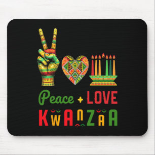 Alfombrilla De Ratón Paz Amor Kwanzaa Patrimonio africano, arte cultura