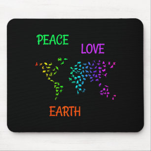 Alfombrilla De Ratón Paz Amor Tierra Planeta Verde Naturaleza Proteger 
