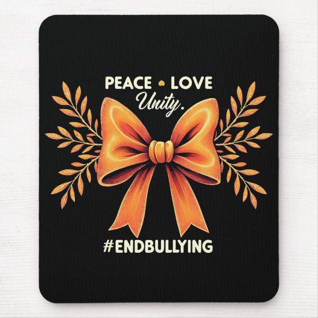 Alfombrilla De Ratón Paz Amor Unidad Terminar Con Conciencia Sobre El A (Frente)