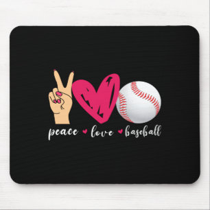 Alfombrilla De Ratón Paz Amor Y Béisbol Camiseta Divertida Para Amantes