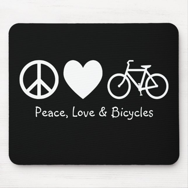 Alfombrilla De Ratón Paz, amor y bicicletas Mousepad (Frente)