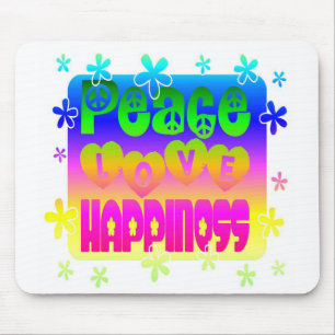 Alfombrilla De Ratón Paz, amor y felicidad Mousepad