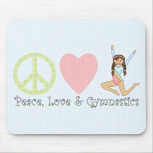 Alfombrilla De Ratón Paz, amor y gimnasia Brunette