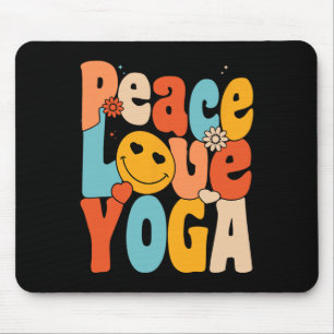 Alfombrilla De Ratón Paz Amor Yoga Retro Yoga Mamás Abuela Yoga 