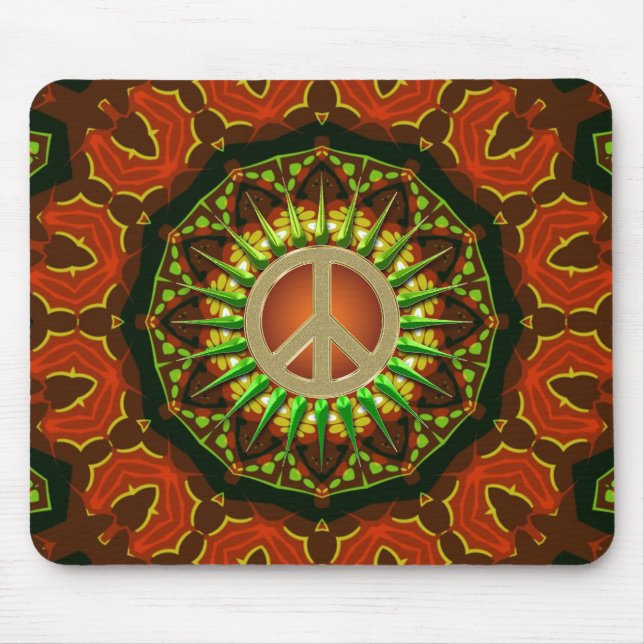 Alfombrilla De Ratón Paz Batik Geometría Floral Mousepad (Frente)