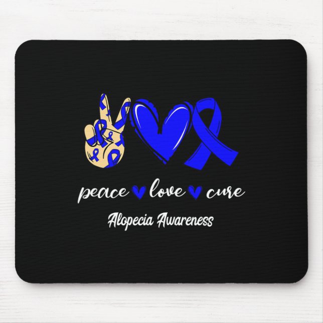 Alfombrilla De Ratón Paz Cure Alopecia Cinta Azul Conciencia (Frente)