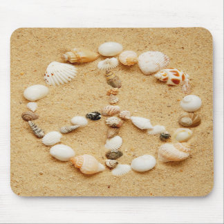 Alfombrilla De Ratón Paz en el signo de la paz Mousepad del Seashell de