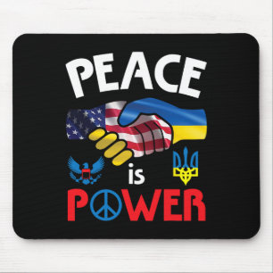 Alfombrilla De Ratón Paz Es Poder Apretón de manos Usa Ucrania Unidad J