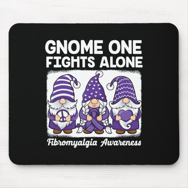 Alfombrilla De Ratón Paz Esperanza Amor Gnomes Cinta Púrpura Fibromialg (Frente)