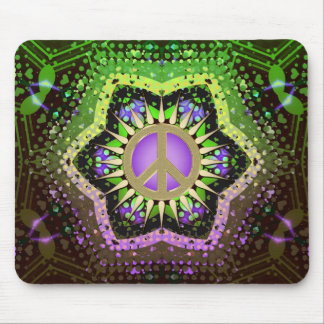 Alfombrilla De Ratón Paz Flor poder Purple+Green Mousepad