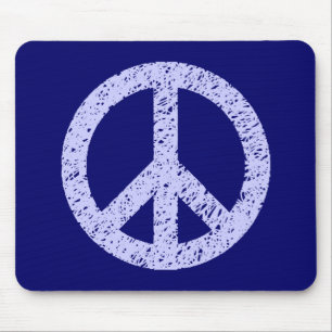 Alfombrilla De Ratón Paz tensa - Azul polvoriento sobre marina profunda