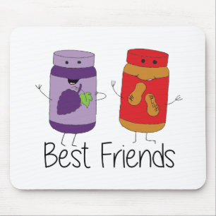 Alfombrilla De Ratón PB and J Best Friends Pb and J BFF Drawing
